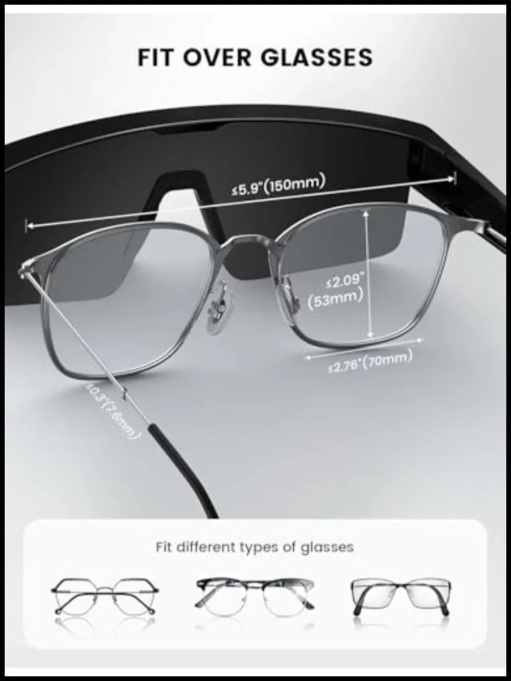 Polarized Fit Over Glasses Sunglasses UV400 Protection TR90 Frame Unisex